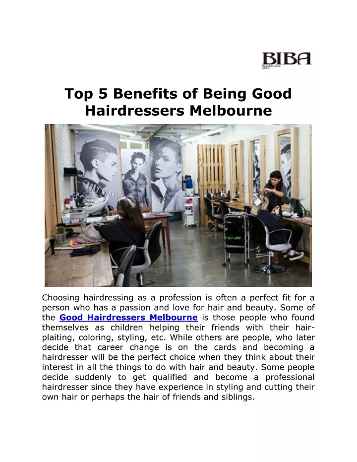 top 5 benefits of being good hairdressers