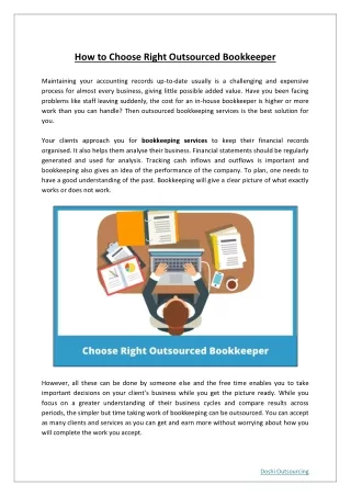 How to Choose Right Outsourced Bookkeeper?