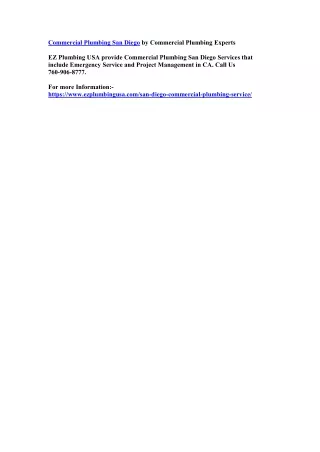 commercial plumbing san diego by commercial