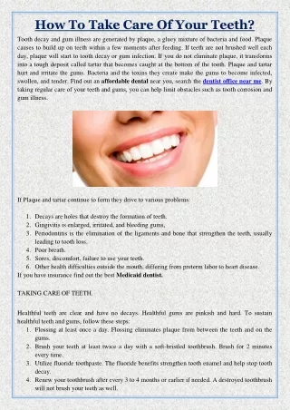 how to take care of your teeth