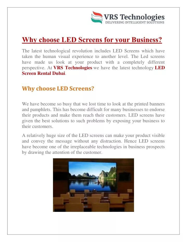 why choose led screens for your business