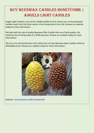 Buy Beeswax Candles Honeycomb | Angels Light Candles