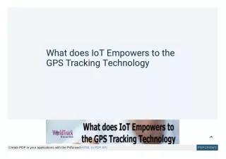 What does IoT Empowers to the GPS Tracking Technology
