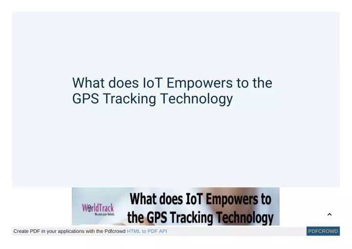 what does iot empowers to the gps tracking