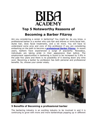 top 5 noteworthy reasons of becoming a barber