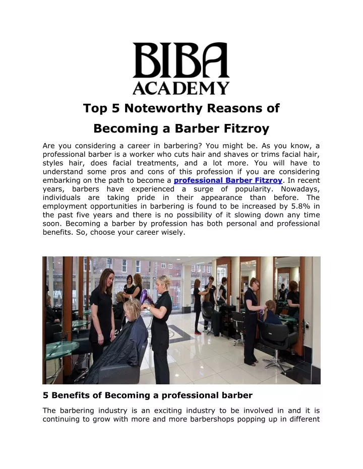 top 5 noteworthy reasons of becoming a barber