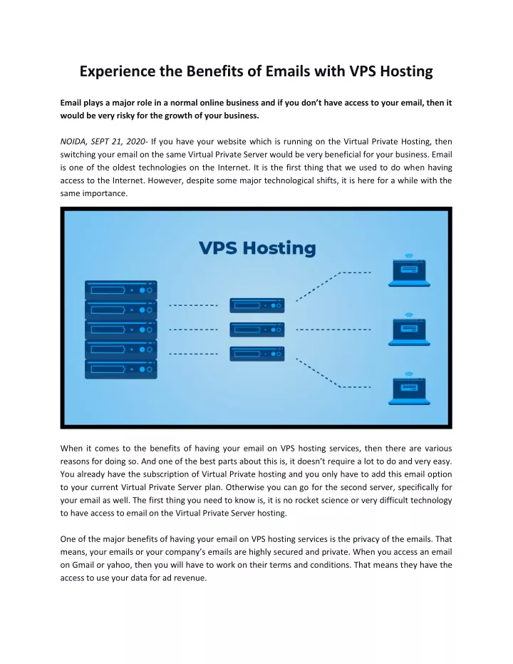 experience the benefits of emails with vps hosting