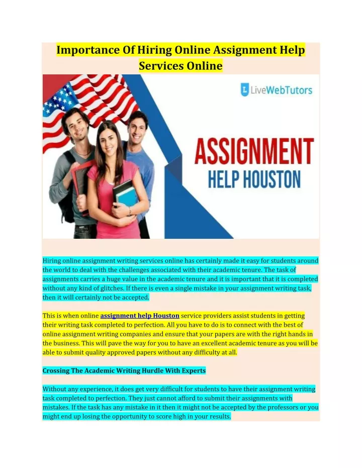 importance of hiring online assignment help