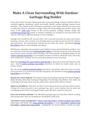 Outdoor Garbage Bag Holder Ð Bagez