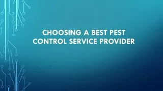 Choosing a Best Pest Control Service Provider