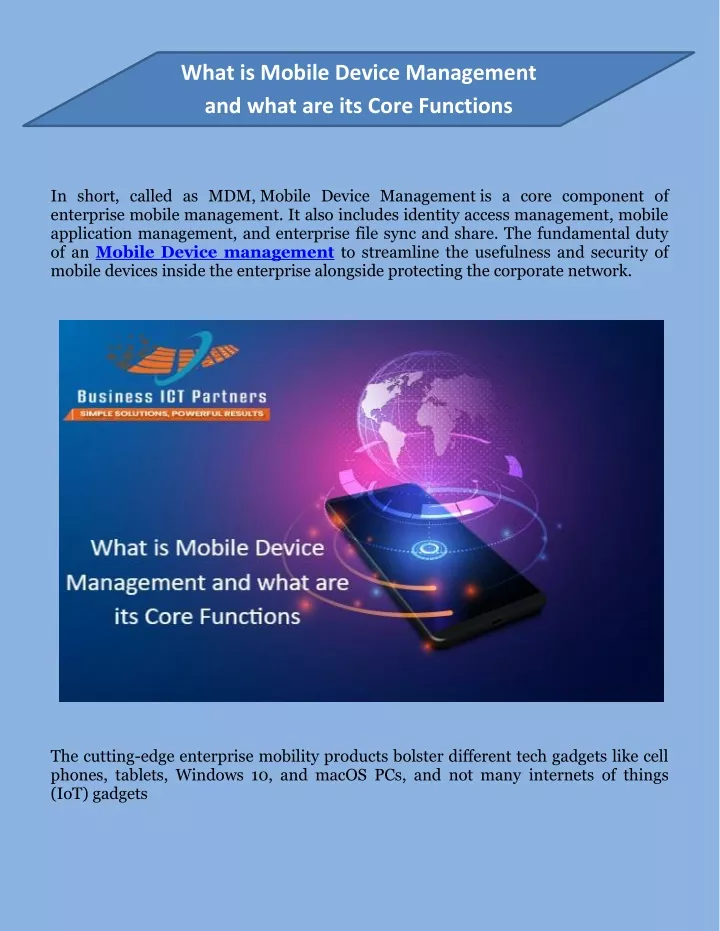 what is mobile device management and what