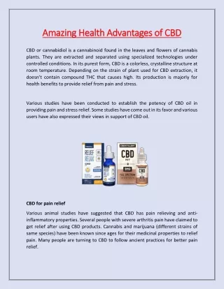 amazing health advantages of cbd amazing health