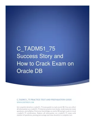 c tadm51 75 success story and how to crack exam