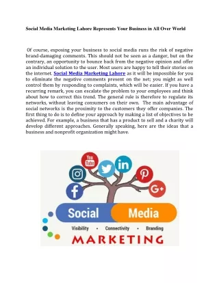 social media marketing lahore represents your