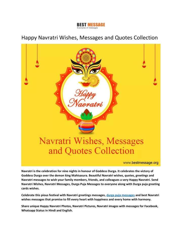 happy navratri wishes messages and quotes