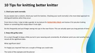 10 Tips for Knitting Better Knitter