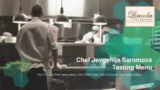 Chef Jevgenija Saromova Tasting Menu