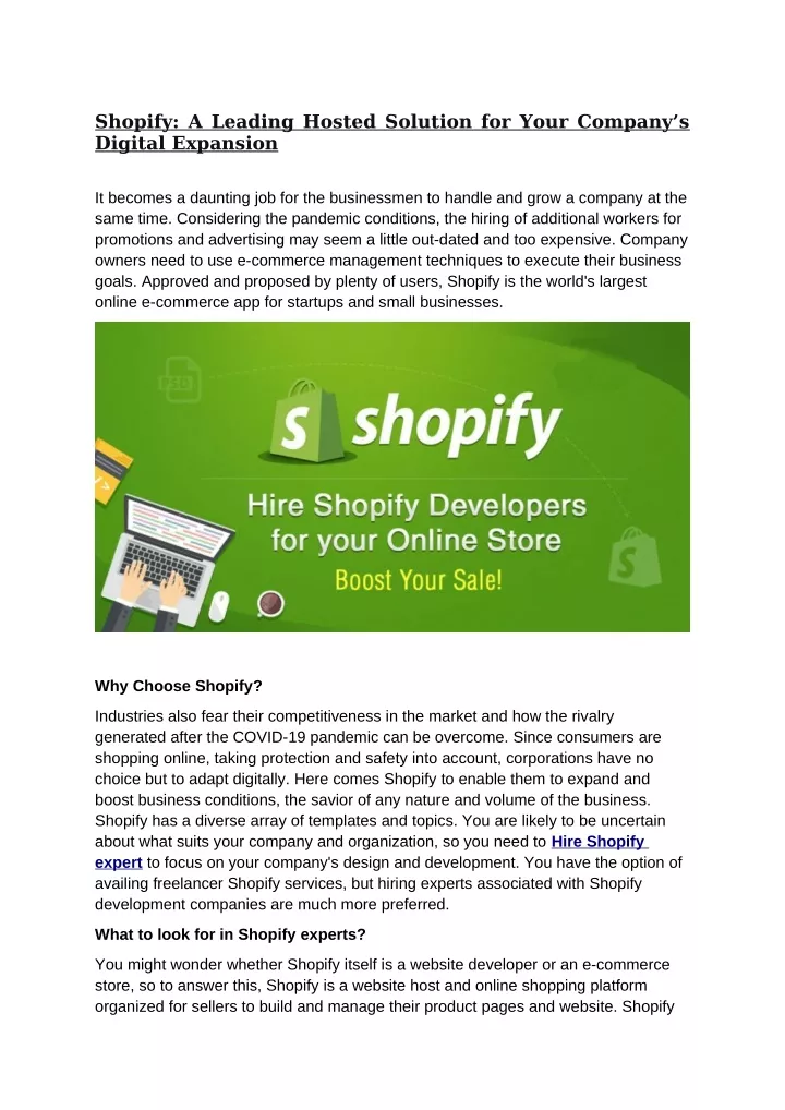 shopify a leading hosted solution for your