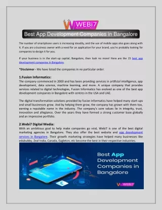 best app development companies in bangalore