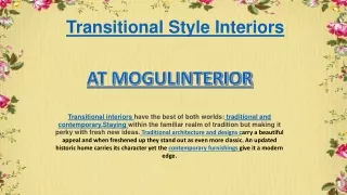 transitional style interiors