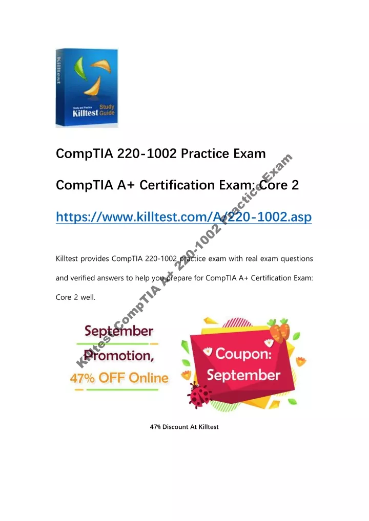 comptia 220 1002 practice exam killtest comptia