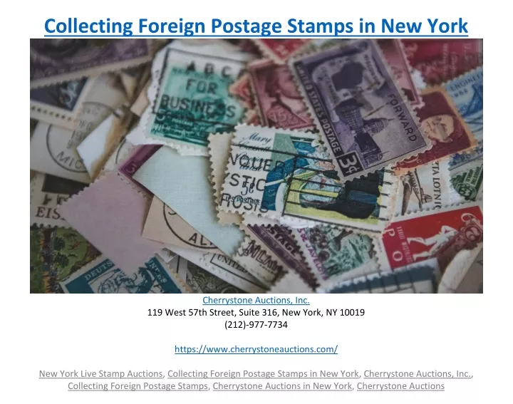 collecting foreign postage stamps in new york