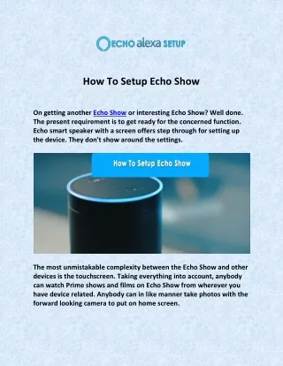 How To Setup Echo Show - Echo Alexa Setup
