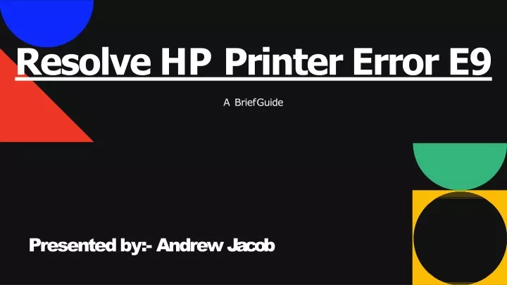 resolve hp printer error e9