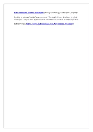 hire dedicated iphone developer cheap iphone