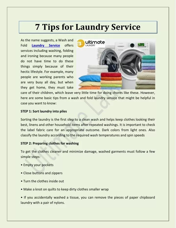 7 tips for laundry service