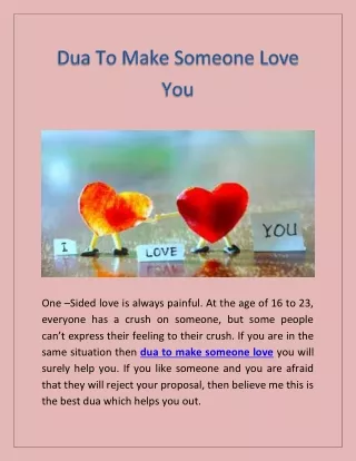 Dua To Make Someone Love You Back