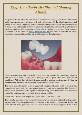 keep your teeth healthy and shining always