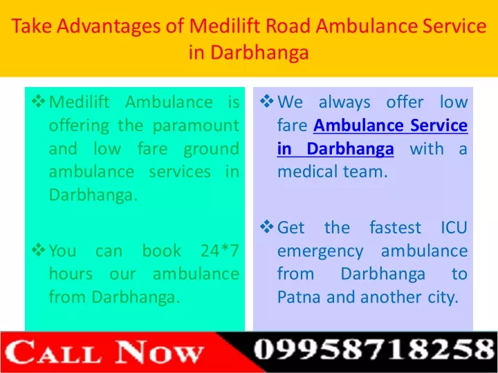 take advantages of medilift road ambulance