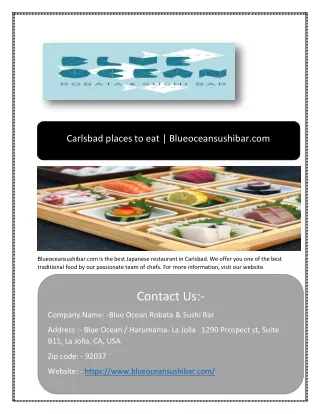 carlsbad places to eat blueoceansushibar com