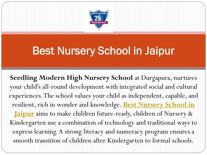 best nursery school in jaipur