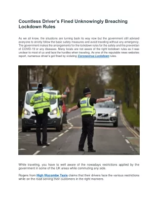 countless driver s fined unknowingly breaching