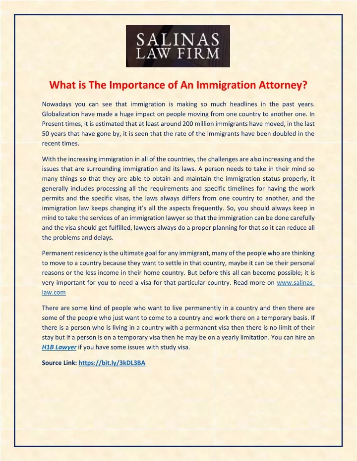 what is the importance of an immigration attorney