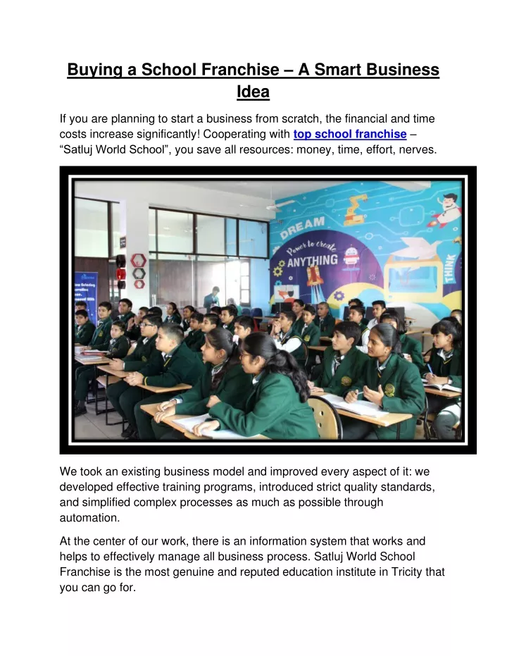 buying a school franchise a smart business idea