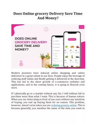 DOES ONLINE GROCERY DELIVERY SAVE TIME AND MONEY?