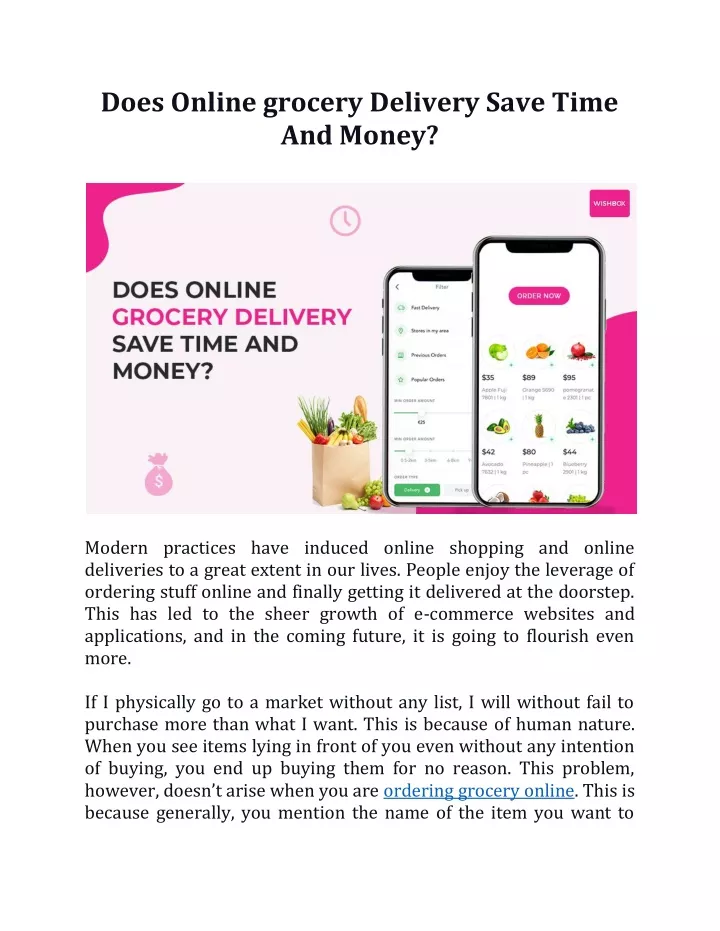 does online grocery delivery save time and money