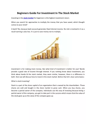 beginners guide for investment in the stock market