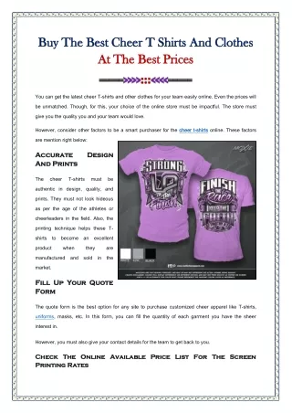 Buy The Best Cheer T Shirts And Clothes