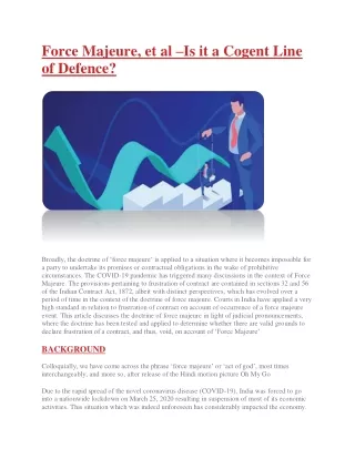Vipul Ganda Advocate | Force Majeure, et al –Is it a Cogent Line of  Defence?