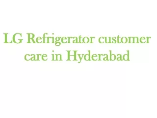 LG customer care in Hyderabad