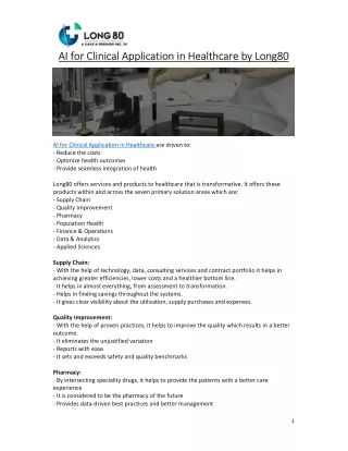 ai for clinical application in healthcare