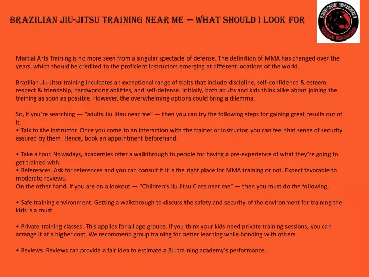 brazilian jiu jitsu training near me what should