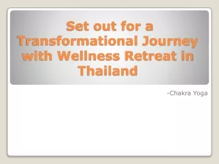 Wellness Retreat Thailand