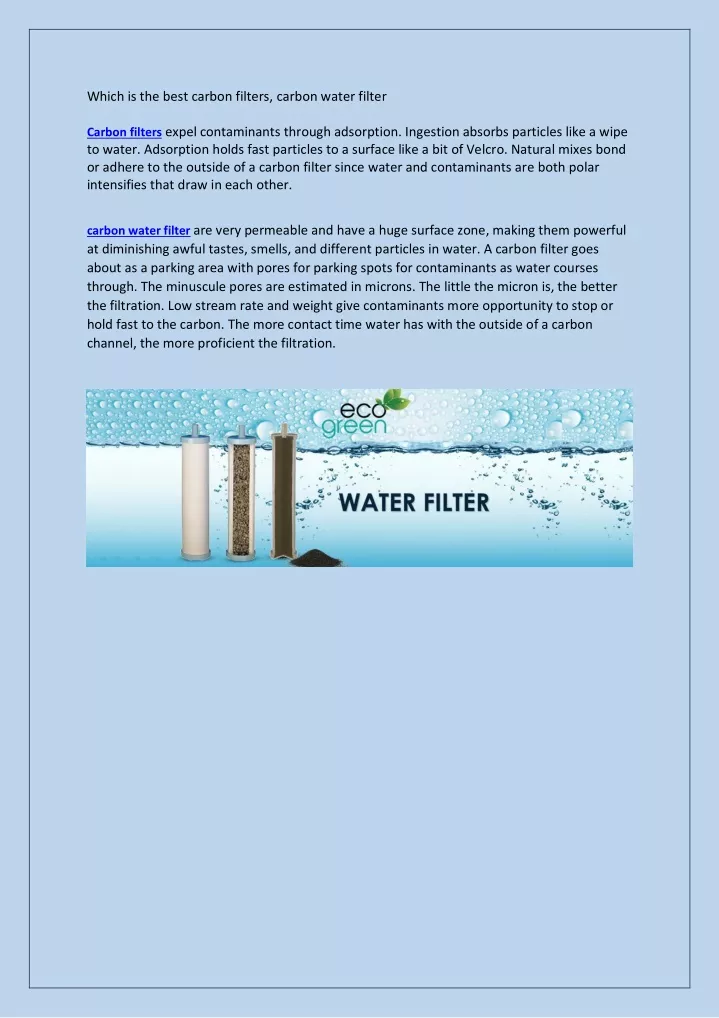 which is the best carbon filters carbon water