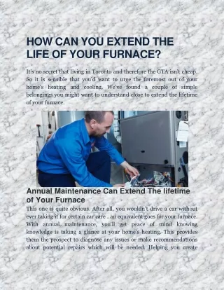 HOW CAN YOU EXTEND THE LIFE OF YOUR FURNACE?