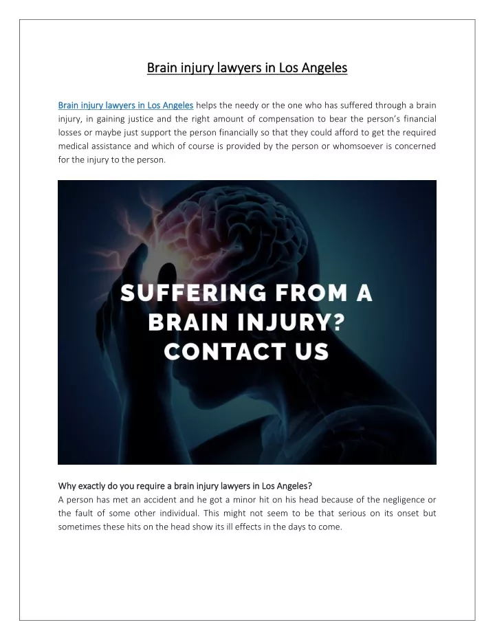 brain injury lawyers in los angeles brain injury